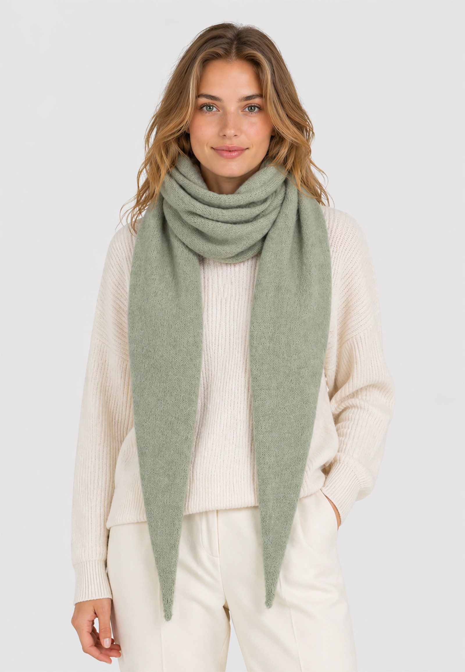 Faera Modeschal Kuscheliges Dreieckstuch modischer Stil Wärmend., (1-St), 9636 in Grün