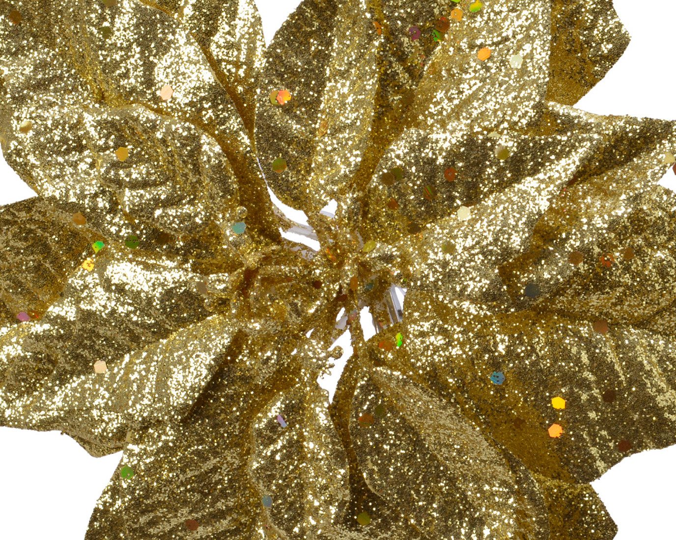 Kaemingk Weihnachtsbaumklammer, Weihnachtsstern Blume auf Clip 23cm gold