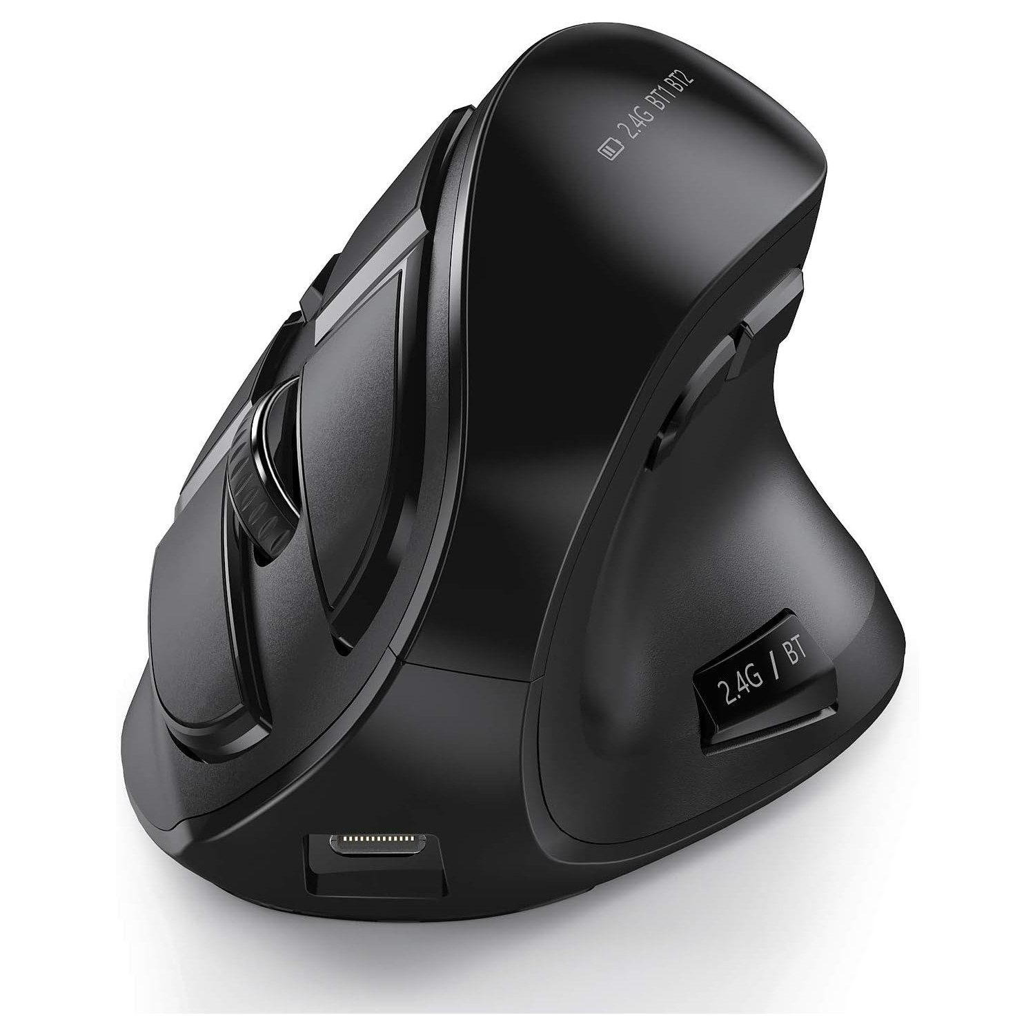 Dual Bluetooth + 2,4G wiederaufladbare ergonomische Maus