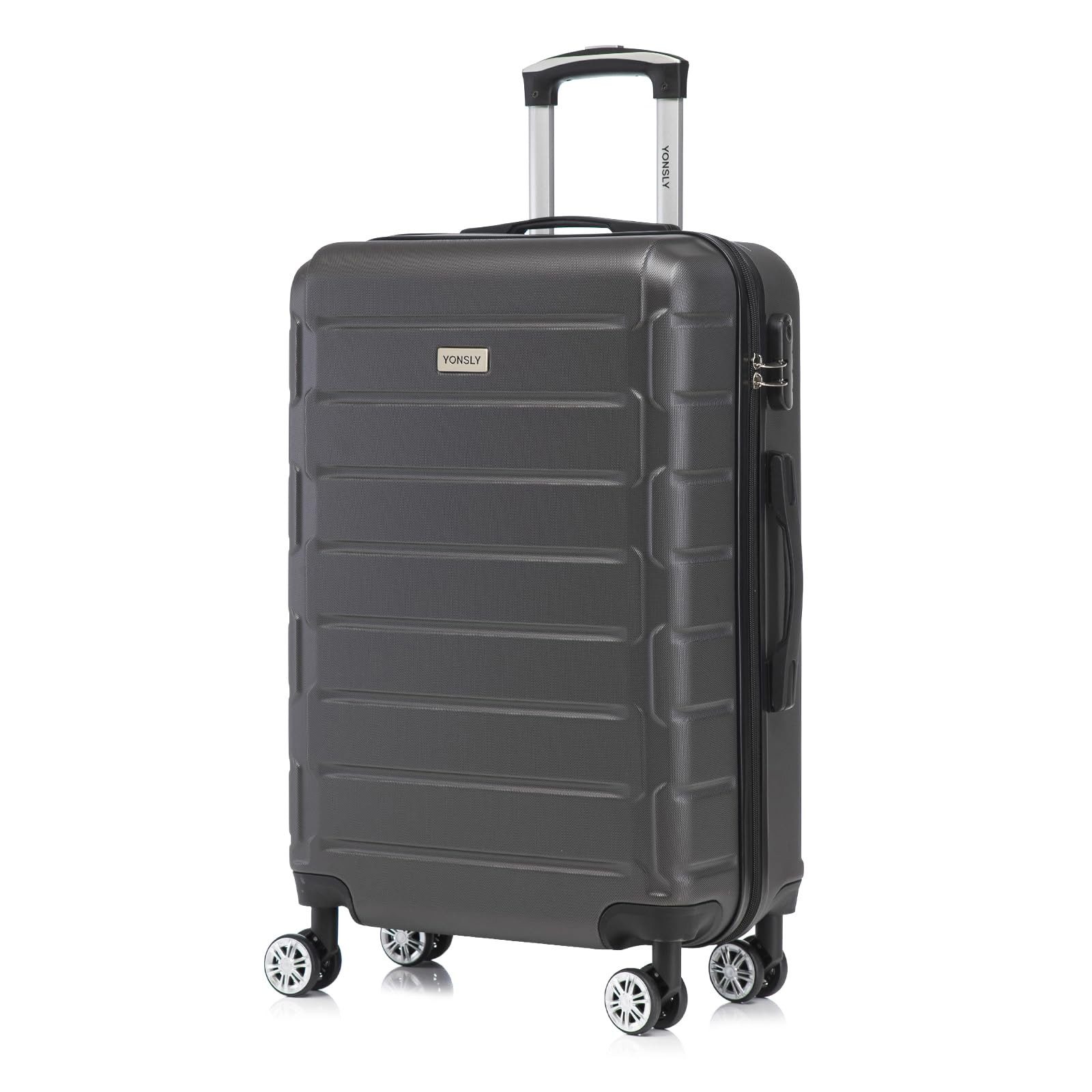 yonsly Trolley Hartschalen-Trolley Hartschalenreisekoffer mit Zahlenschloss, 4 Rollen, Wasserabweisend Kratzfest Robust