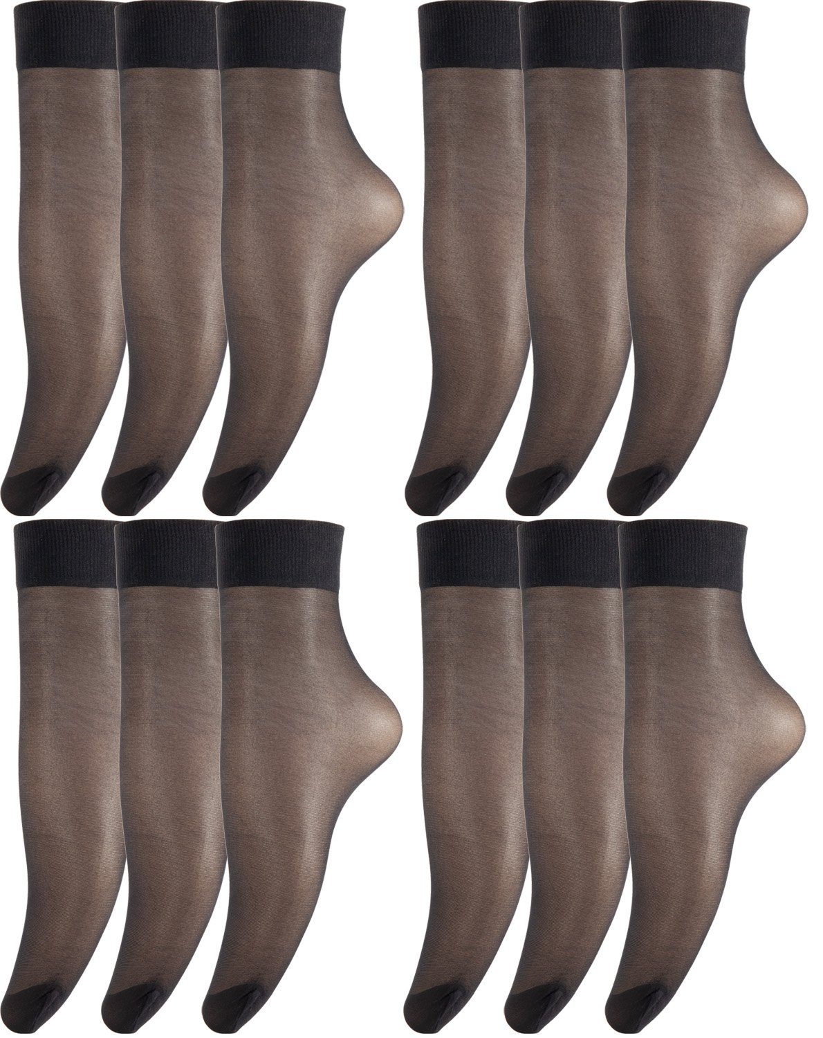 BANANALU Feinsöckchen Feinsocken Nylon Socken feinstrumpfsöckchen Großpackung (24-Paar)
