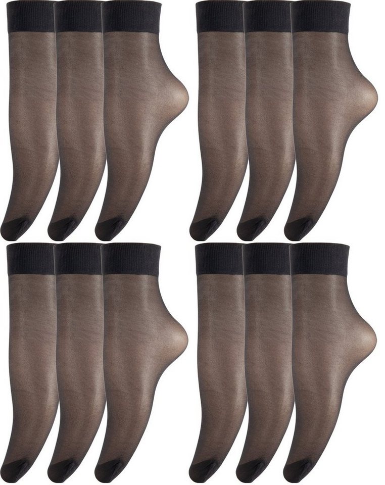BANANALU Feinsöckchen Feinsocken Nylon Socken feinstrumpfsöckchen  Großpackung (12-Paar)
