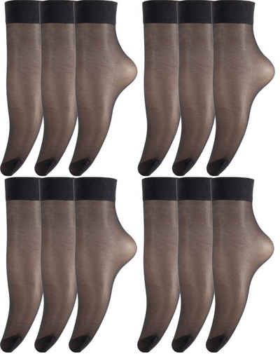 BANANALU Feinsöckchen Feinsocken Nylon Socken feinstrumpfsöckchen Großpackung (24-Paar)