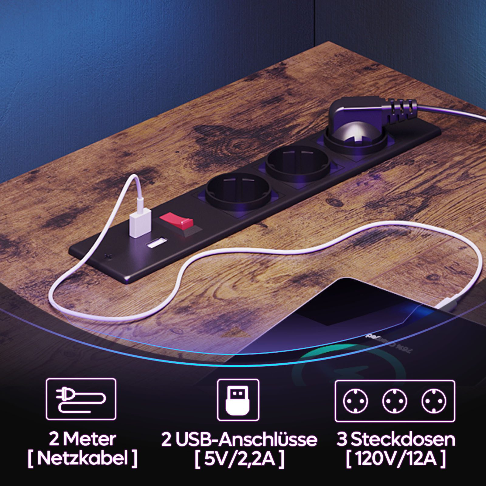 Bestier Gamingtisch L-förmiger Gaming Schreibtisch, 122x82cm günstig online kaufen
