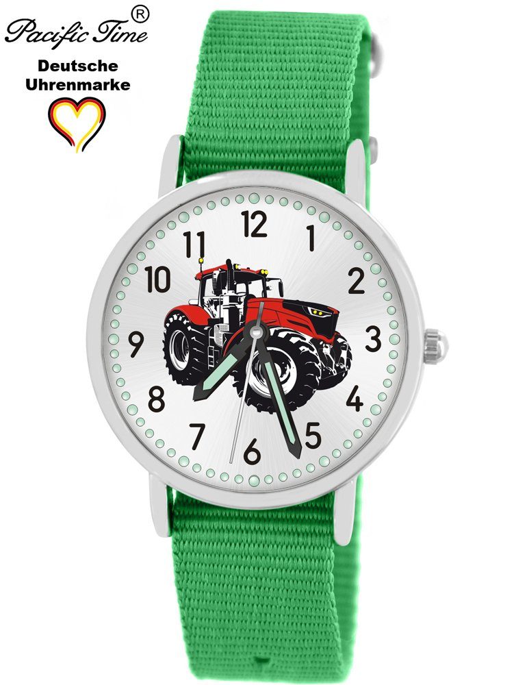 Pacific Time Quarzuhr Kinder Versand Gratis Mix Design grün rot - und Match Wechselarmband, Traktor Armbanduhr