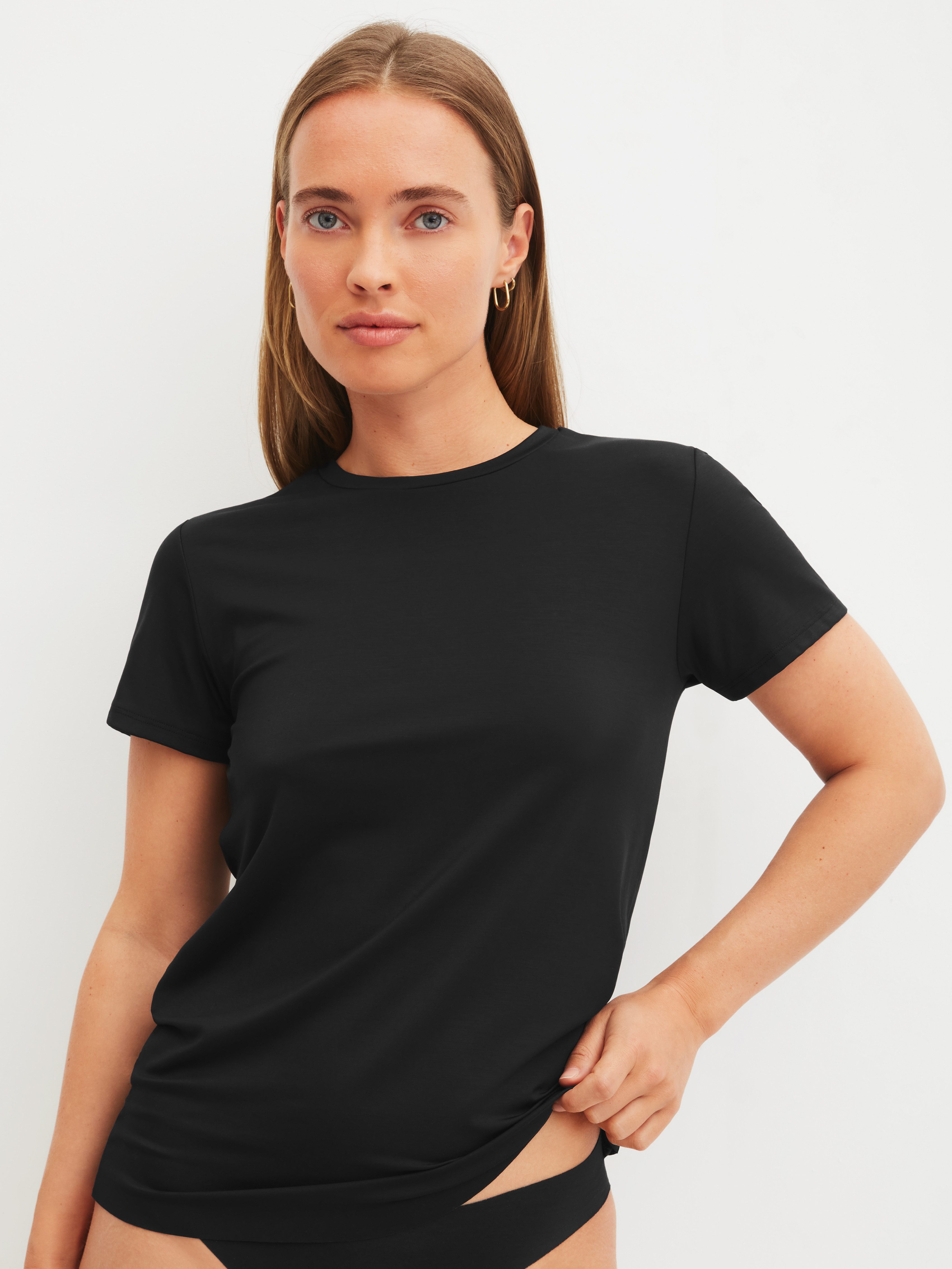 CALIDA Kurzarmshirt Natural Skin mit Rundhalsausschnitt, Interlock-Qualtiät und kurzem Arm