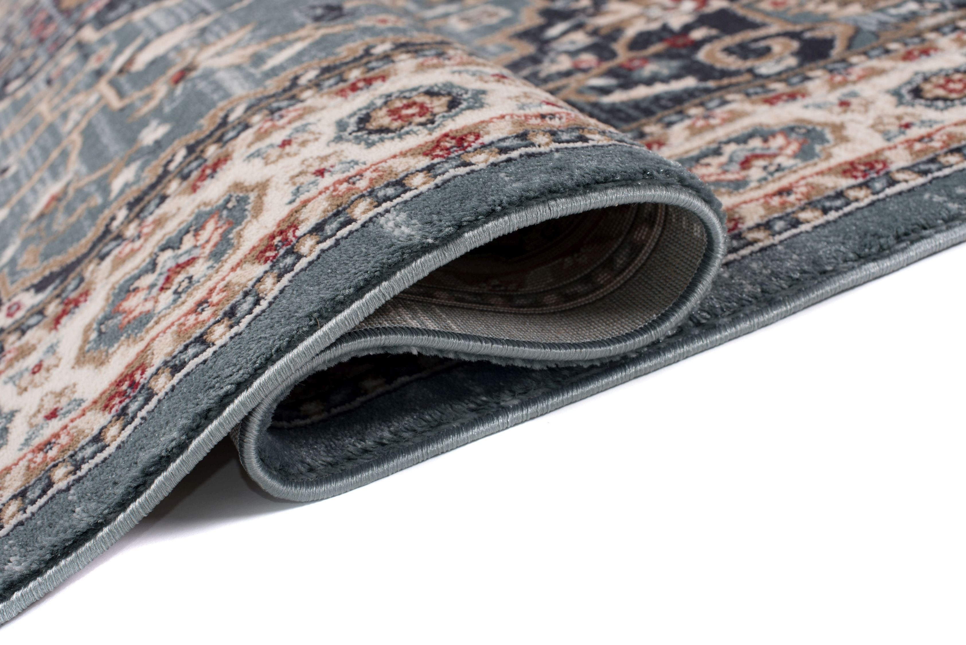 Mazovia Orientteppich Oriente Teppich - Traditioneller Teppich Orient Blau Schwarz, 60 x 100 cm, Geeignet für Fußbodenheizung, Pflegeleicht, Wohnzimmerteppich
