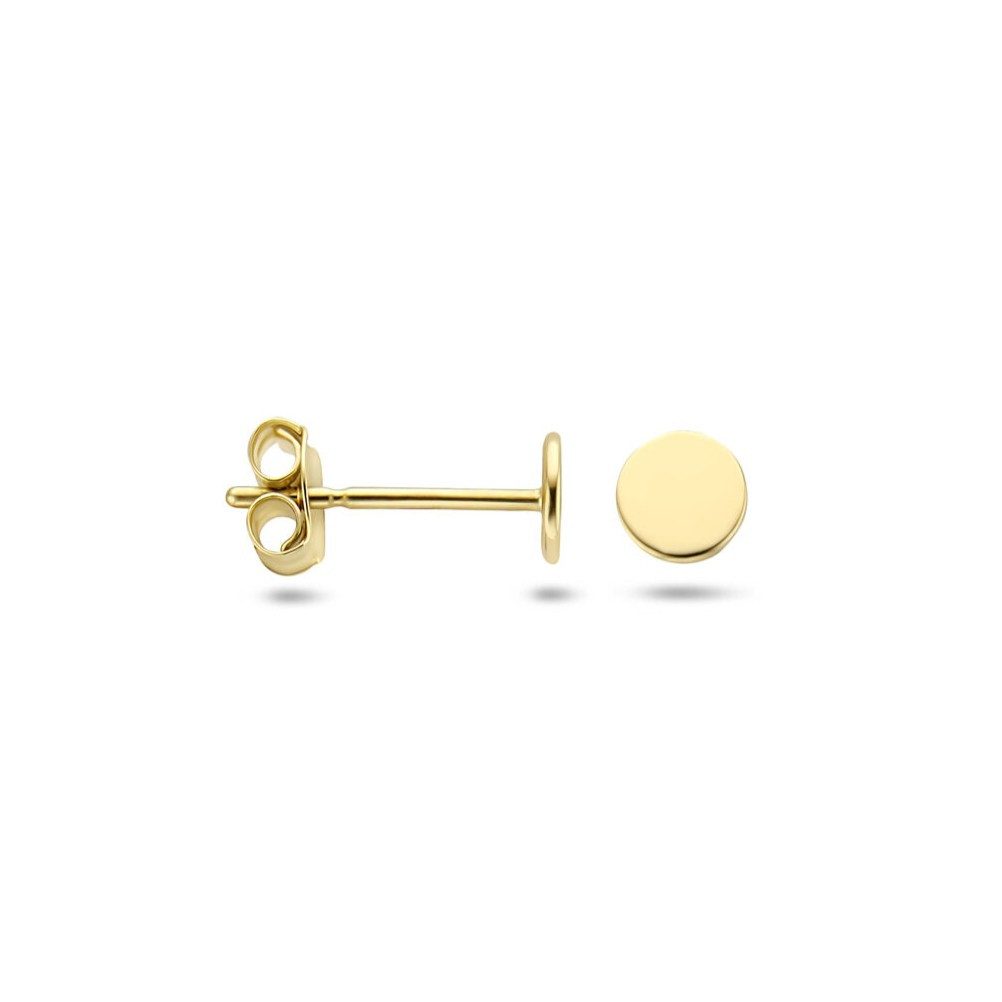 Paar Ohrstecker 375er Gelbgold Ohrstecker rundes Plättchen
