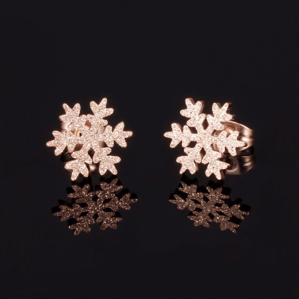 Kim Johanson Paar Ohrstecker Schneeflocke, Edelstahl