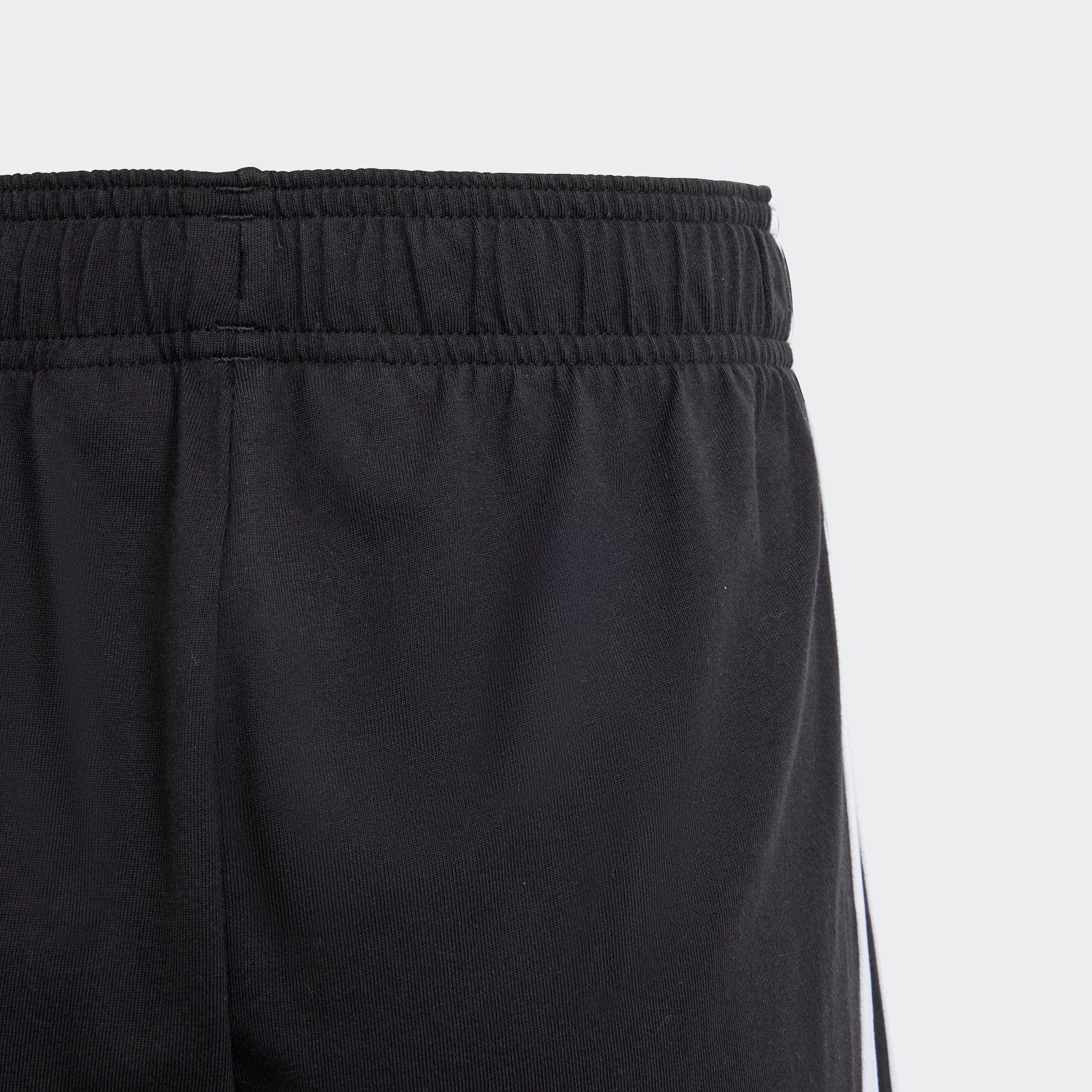 KNIT adidas Sportswear Shorts / White (1-tlg) Black 3-STREIFEN ESSENTIALS