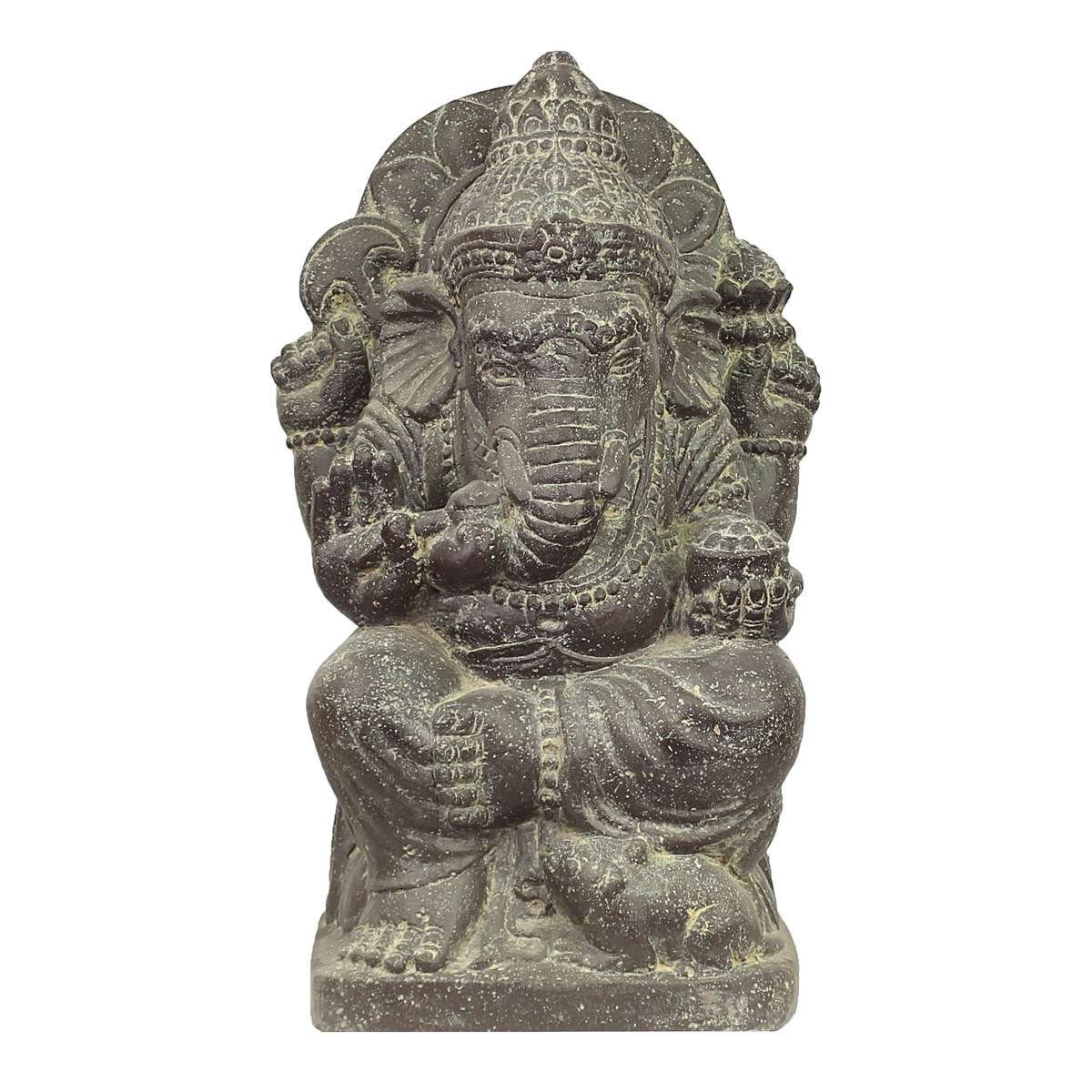Oriental Galerie Dekofigur Ganesha Steinfigur auf Sockel 50 cm (1 St), traditionelle Herstellung in Handarbeit im Ursprungsland