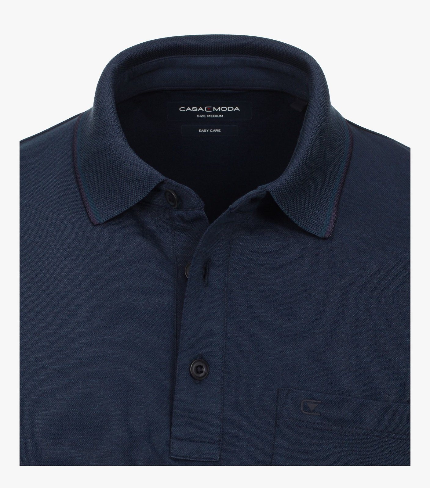 993106500 Baumwollmix, CASAMODA sattes Normale 175 Poloshirt Hochwertiger Mittelblau Passform