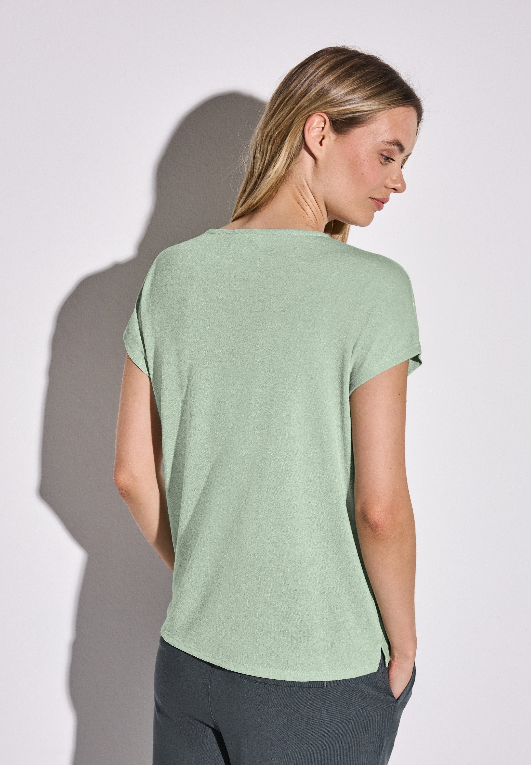 STREET ONE T-Shirt mit Seitlichen Einschlitzen am Saum günstig online kaufen