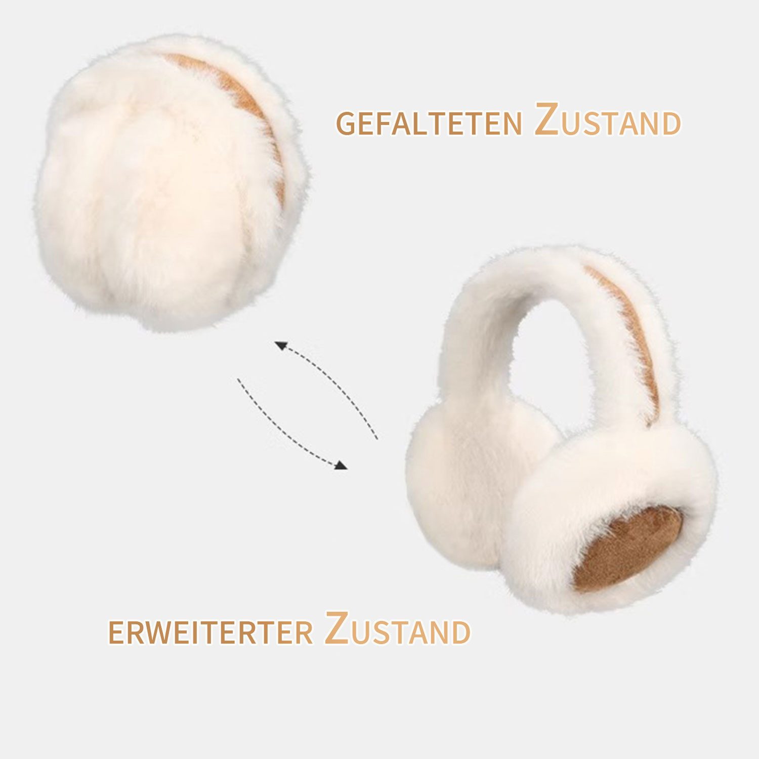 Refttenw Ohrenwärmer Winter Plüsch Ohrenschützer, Leicht und Faltbar für Damen Mädchen