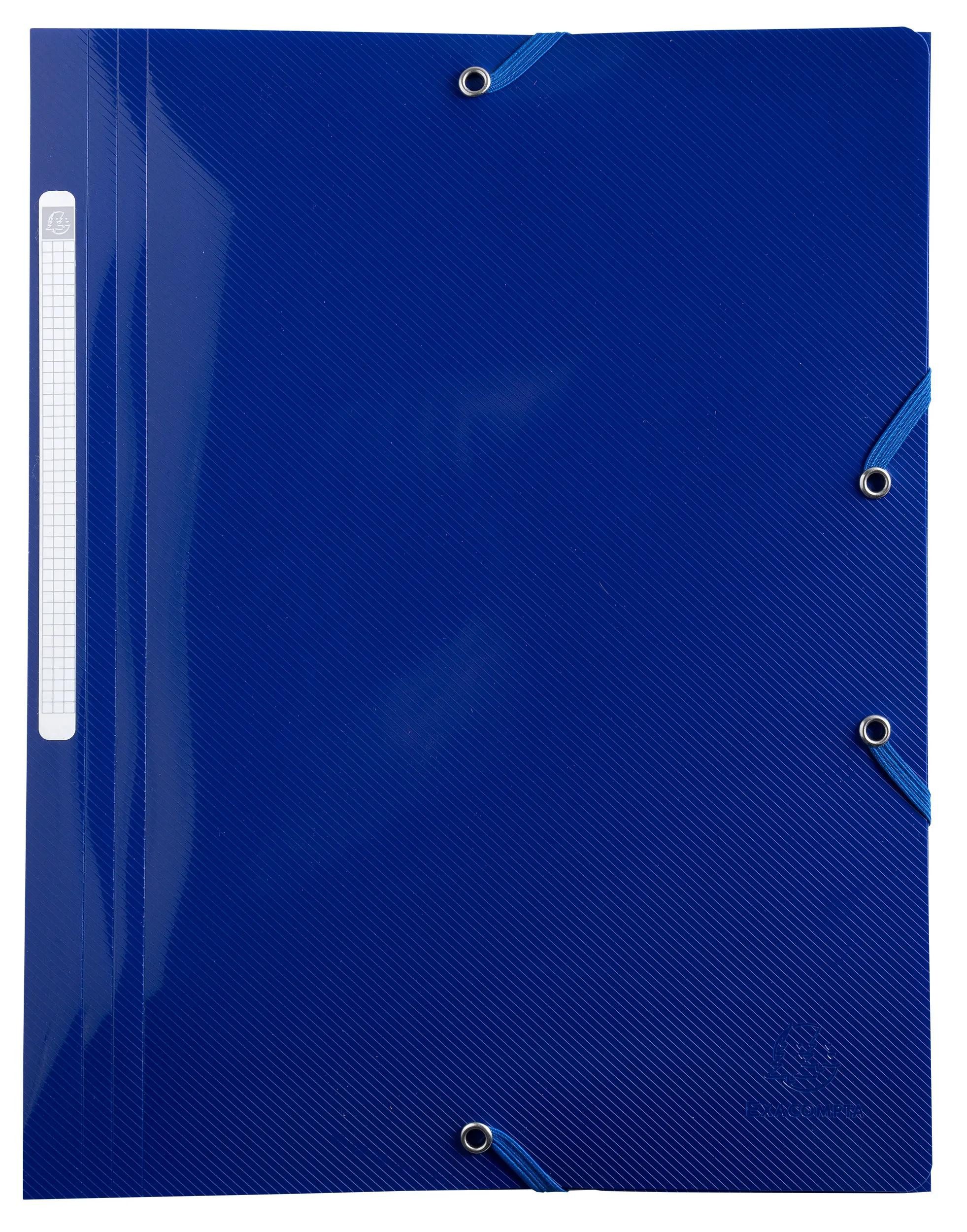 Organisationsmappe 24x Sammelmappe A4 + Gummizug 3 Klappen Recycling-PP Marineblau 55112E