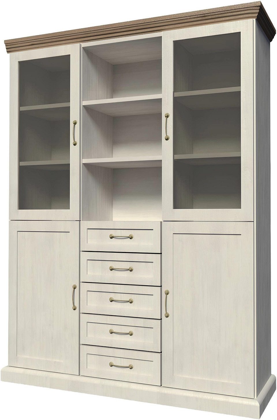 Xlmoebel Vitrine Moderne Vitrine W2D in Weiß aus Holz mit elegantem Design (1-St., Vitrine) Hergestellt in Europa