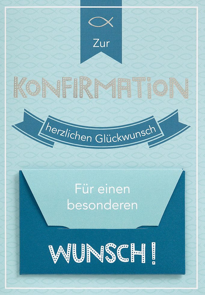 Perleberg Grußkarten Konfirmation - Geldkarte – Glückwunschkarte im Format 11,5 x 17cm