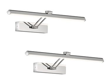 FISCHER & HONSEL Spiegelleuchte, IP44, schwenkbar, LED fest integriert, Warmweiß, 2er SET Wand Bad-Lampen 60cm, Badezimmerlampen für Badezimmer-Spiegel
