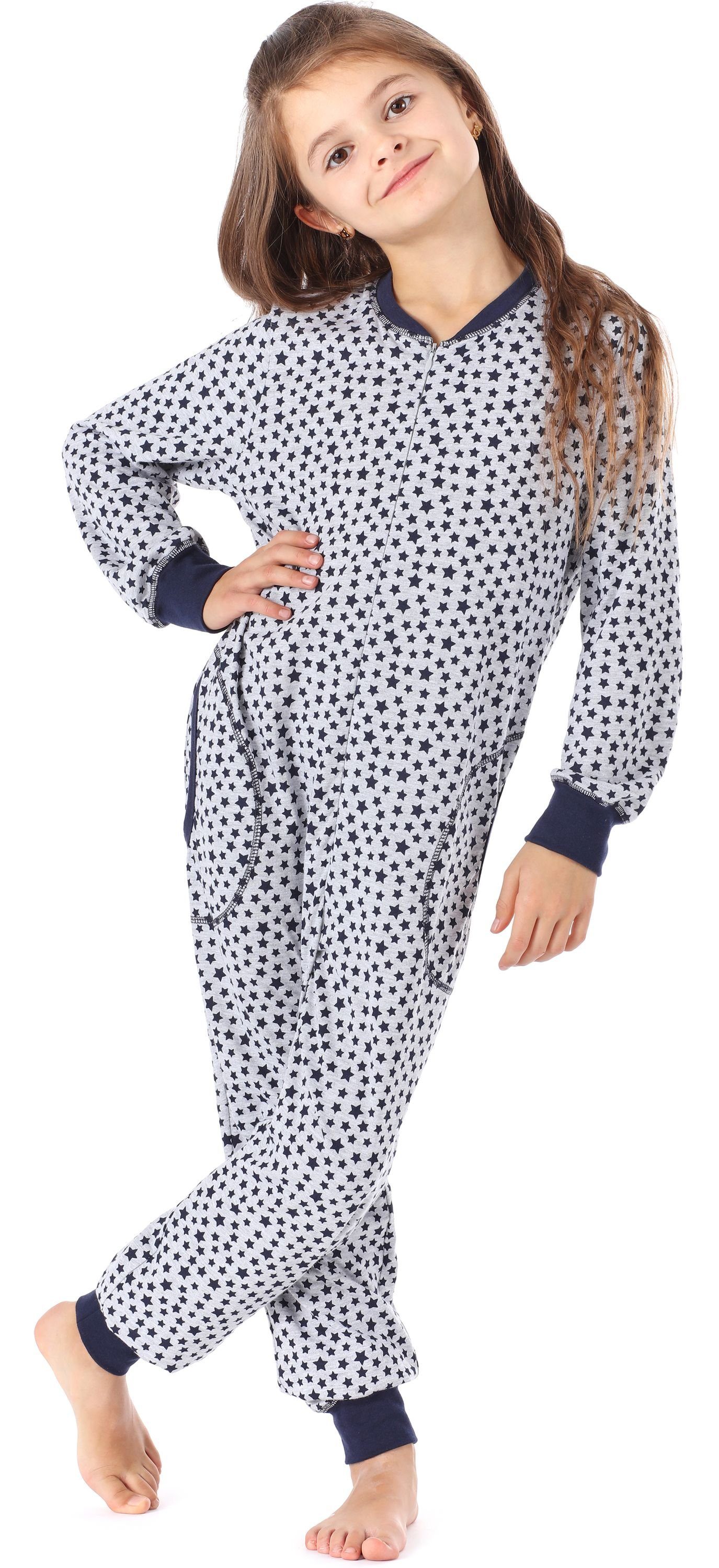Style MS10-186 Sterne Melange Marine Schlafanzug Jumpsuit Mädchen Schlafanzug Merry