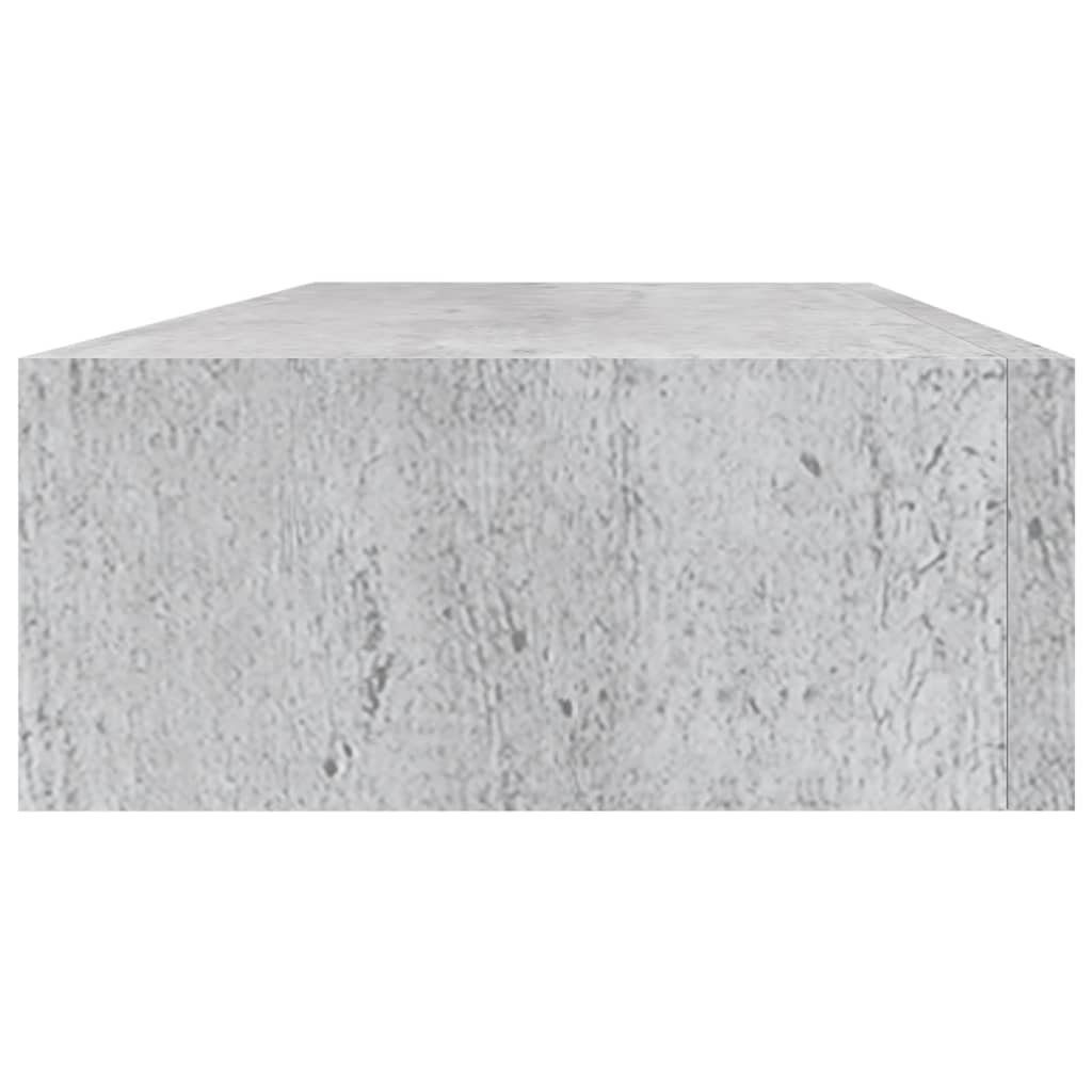 Betongrau Regal Stk 60x23,5x10 cm 2 Wand-Schubladenregale MDF vidaXL