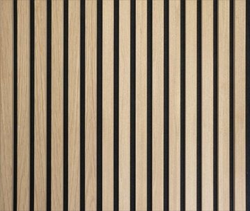 LEISTENHAMMER DER SOCKELLEISTEN SHOP Wandpaneel Akustikpaneel Holz Monarto 240x56 cm Eiche 3D Wandpaneel Lamellenwand, BxL: 56x240 cm, (1-tlg)