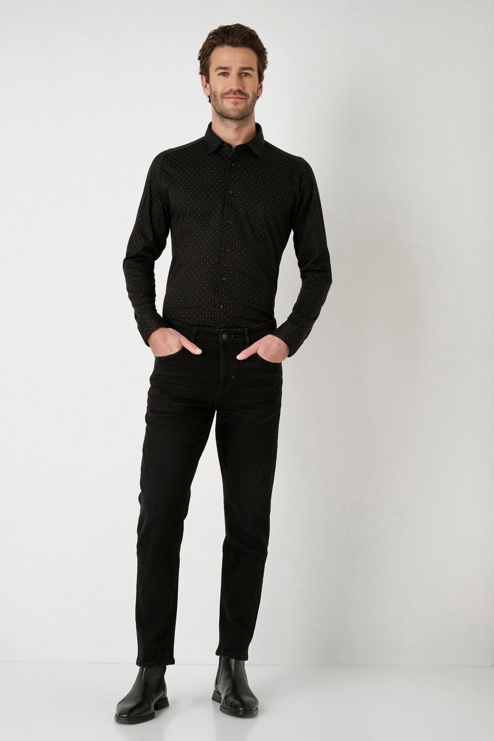 DESOTO Langarmhemd Jerseyhemd Casual Kent