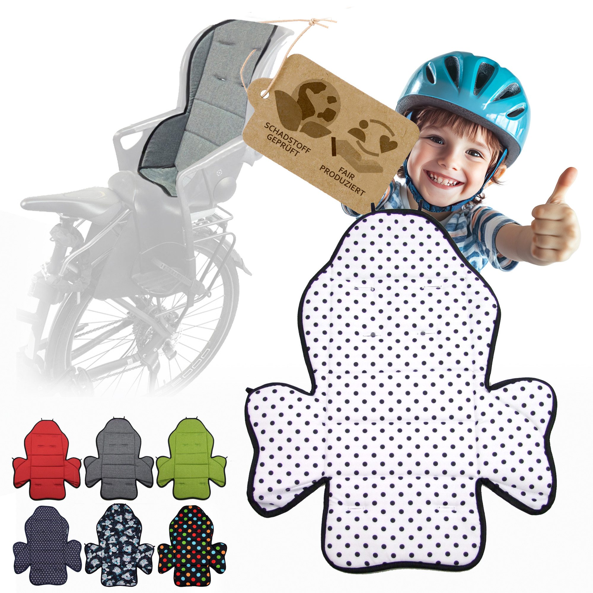 Fahrradkindersitz Ersatzbezug Sitzkissen für Fahrradsitz kompatibel mit Römer Jockey M2