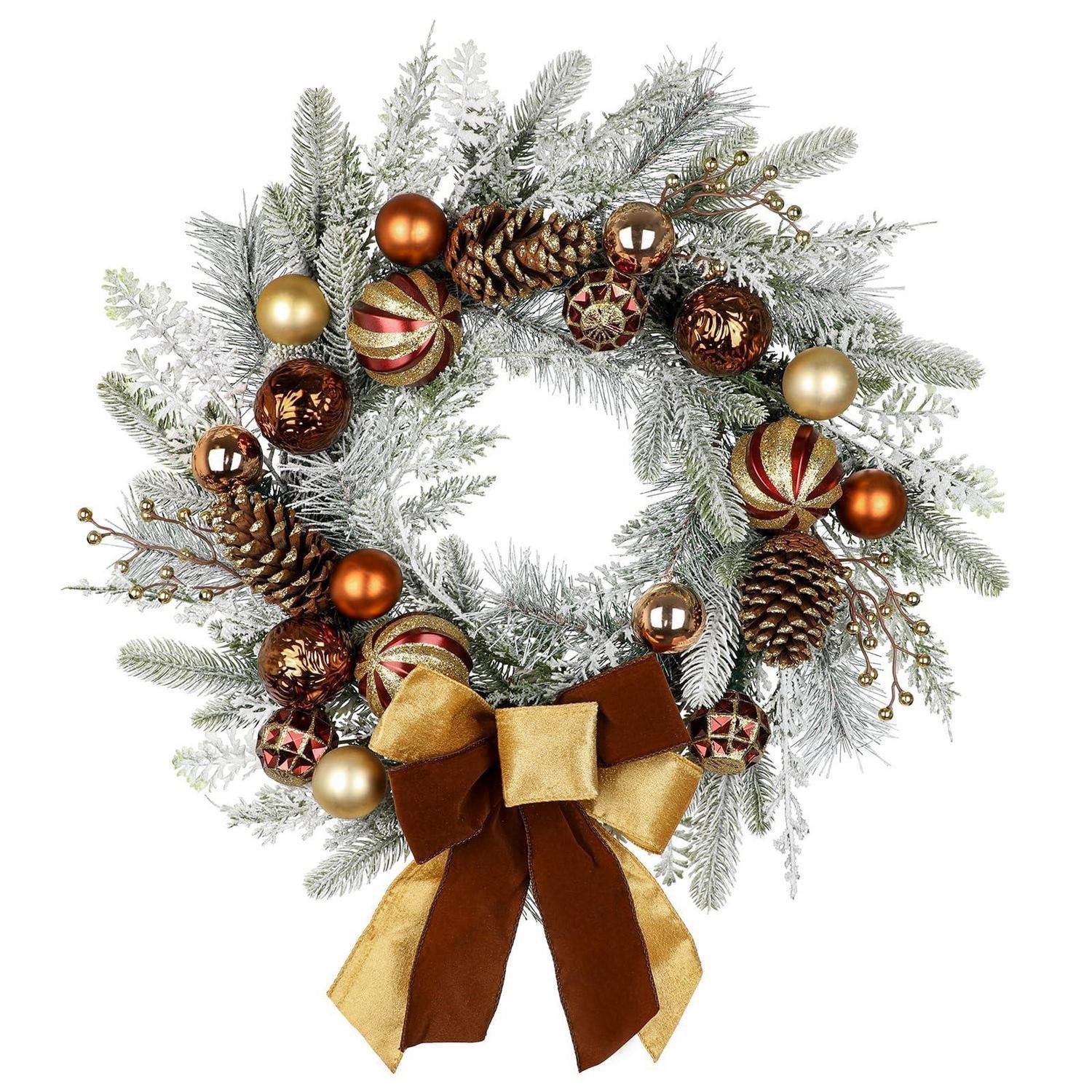 LuxusKollektion Adventskranz Weihnachtskranz Ø 60CM Braun-Grün