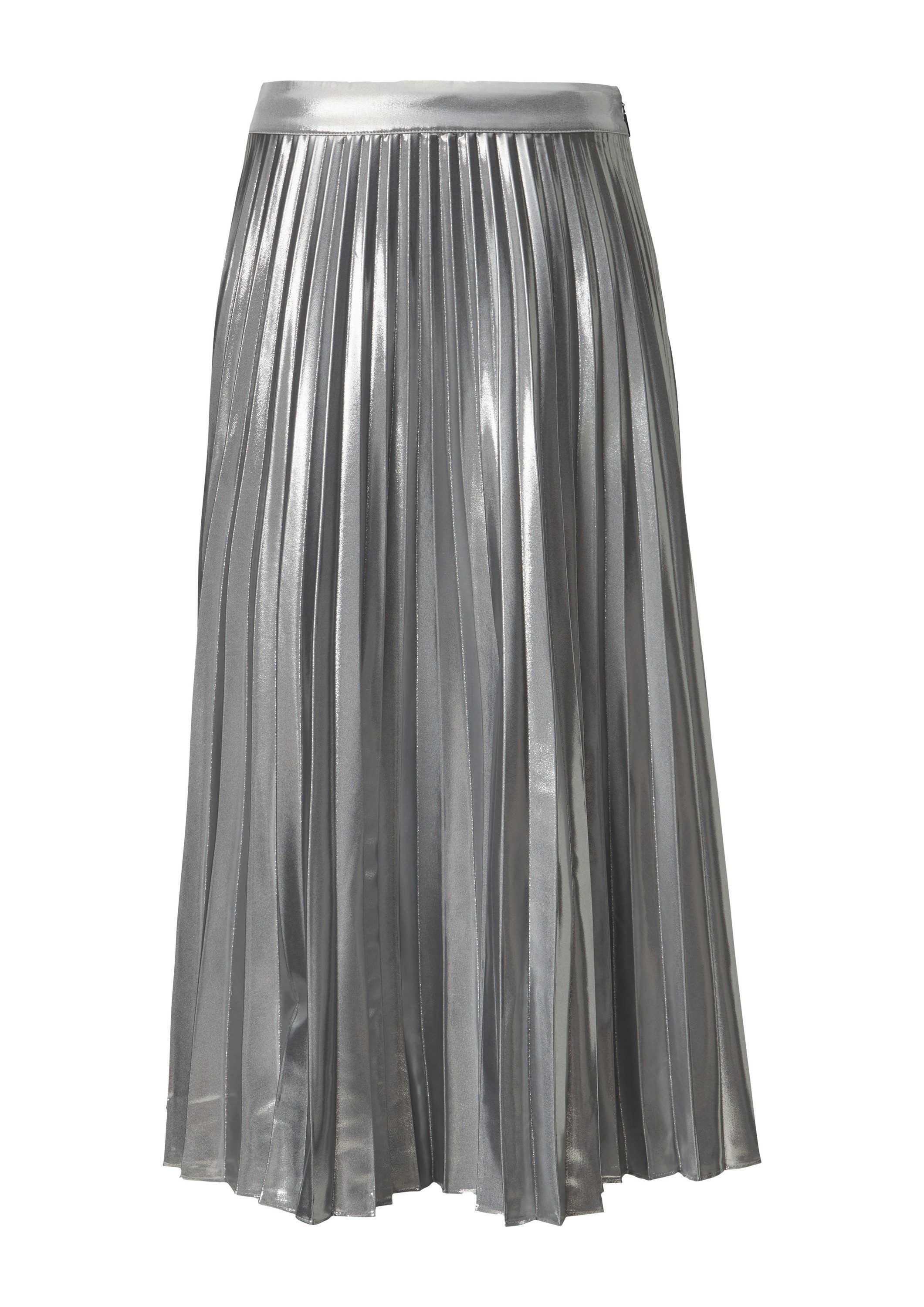comma Midirock Rock Plissee-Rock mit Metallic-Effekt günstig online kaufen