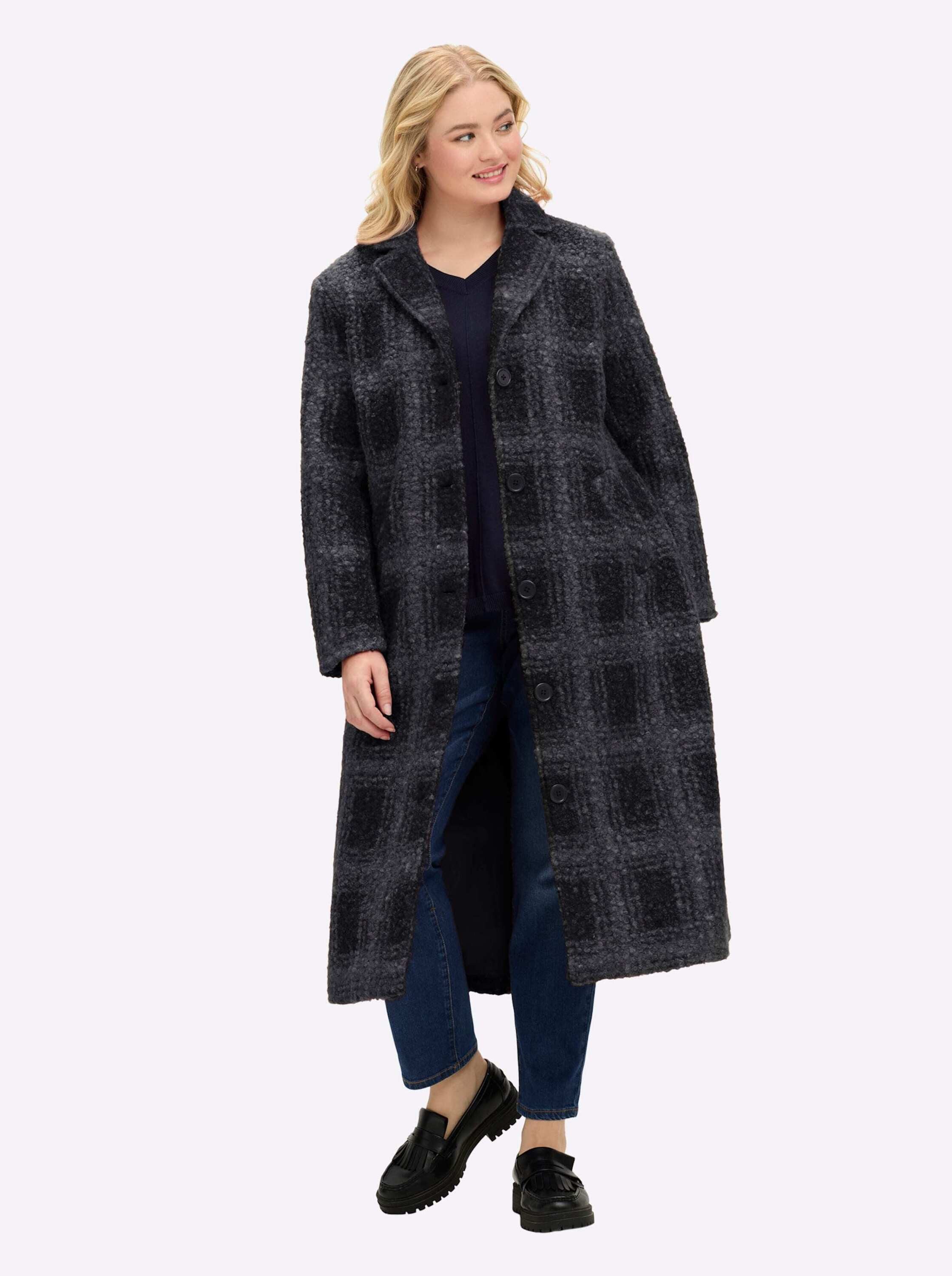 Sheego Langmantel Karo-Mantel günstig online kaufen