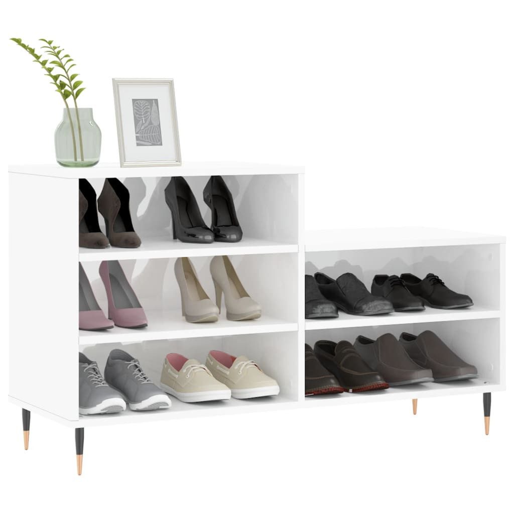 vidaXL Schuhregal Schuhregal Hochglanz-Weiß 102x36x60 cm günstig online kaufen