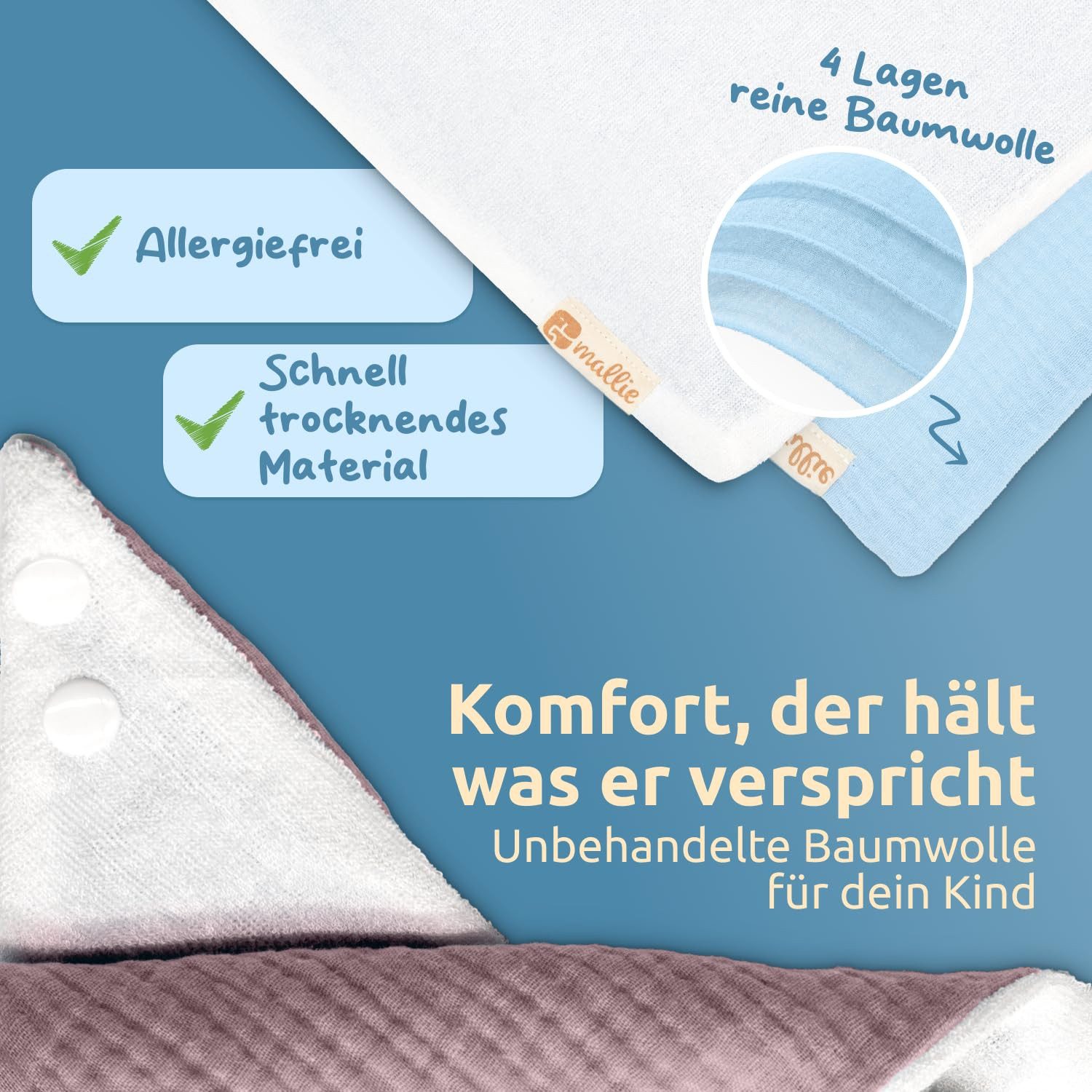 Mallie Lätzchen Musselin Lätzchen Baby im 6er oder 8er Set, (Als Bibs, Dreieckstuch Baby, Baby Lätzchen -, 6-St., Musselin Halstuch Baby, Musselintücher Baby und Babylätzchen), Sabberlätzchen Baby Halstücher Baby
