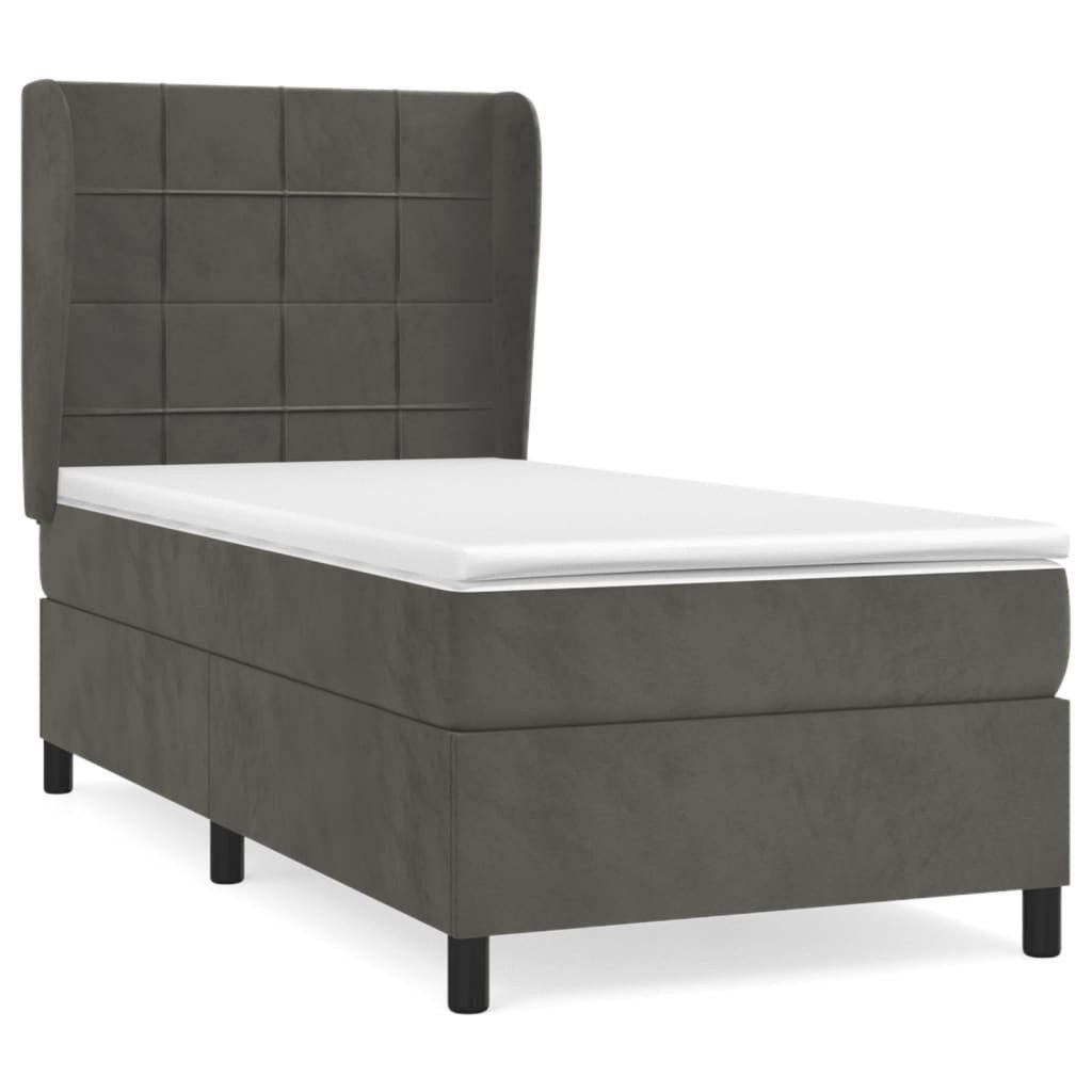 Vidaxl Boxspringbett Mit Matratze Dunkelgrau 100x200 Cm Samt günstig online kaufen