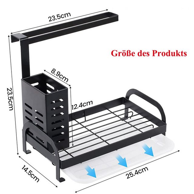 NUODWELL Ablageregal Spülbecken Organizer,Schwarz Spüle Caddy Küche Edelstahl Aufbewahrung
