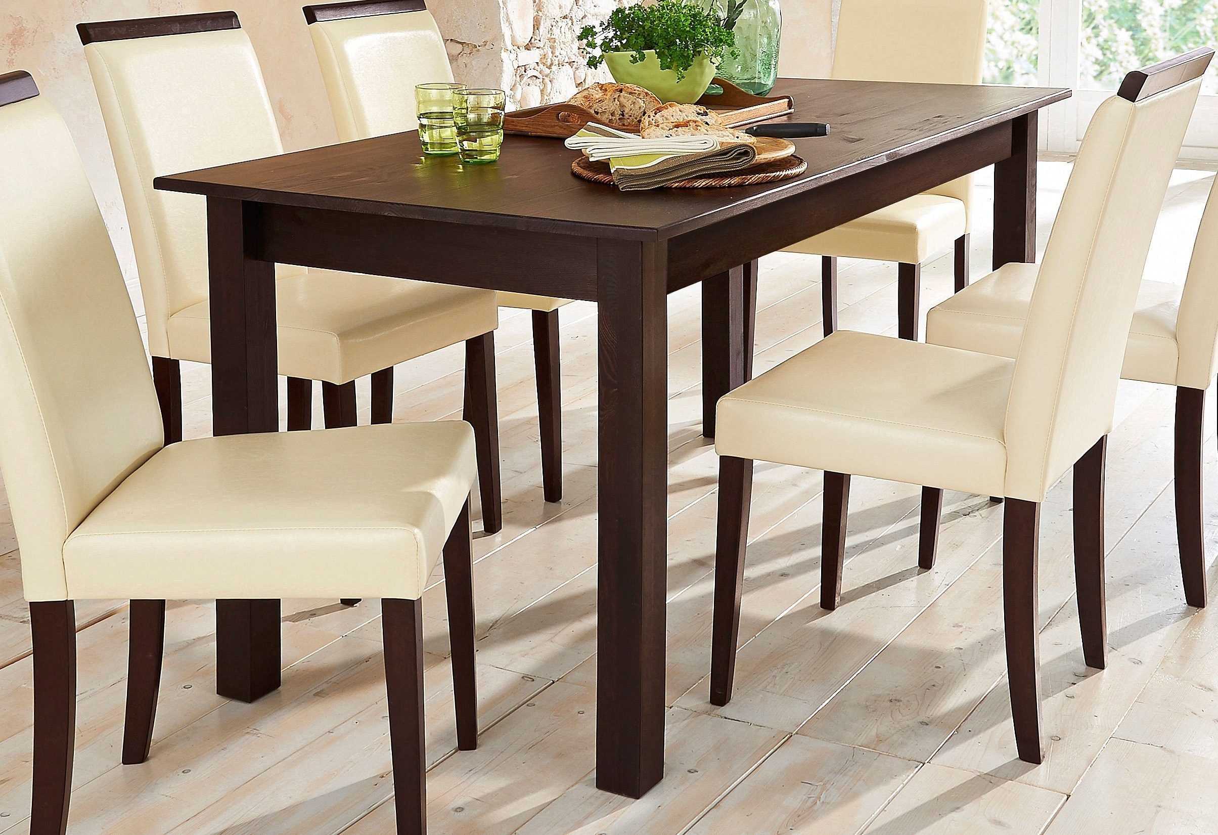 Home affaire Esstisch Danuta, wahlweise mit Schublade, aus massiver Kiefer, günstig online kaufen