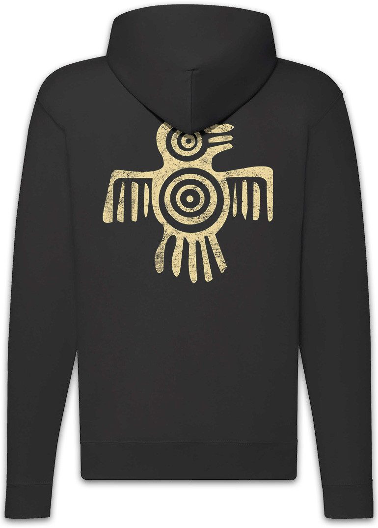 Urban Backwoods Sweatjacke Aztec Bird II Zipper Hoodie Native Indian American Azteken Sign Maya (1-tlg) Zeichen Mayans Montezuma USA