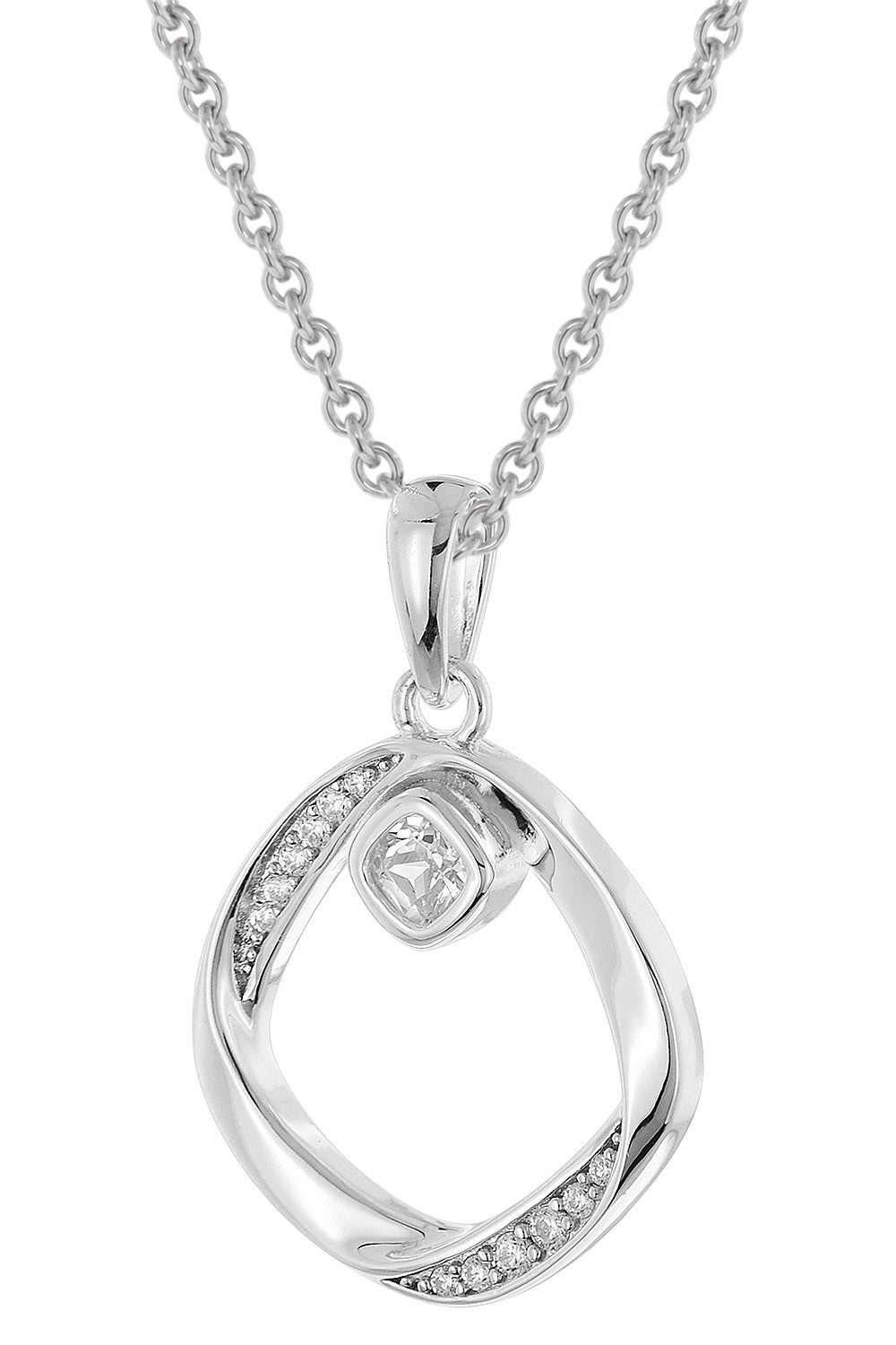 Kette mit Anhänger Damen-925 Silber Mit Zirkonia-Anhänger