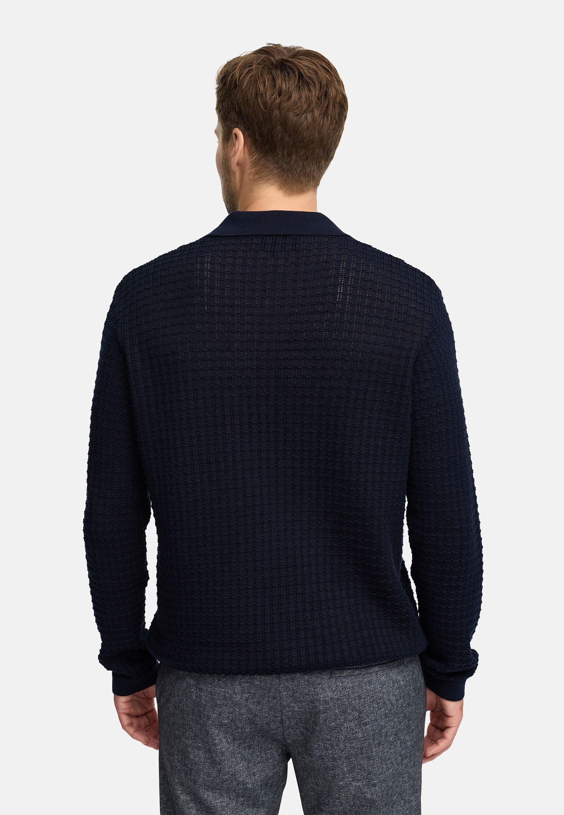 Jeff Strickpullover Herren JFLane polo Pullover Herrenpullover mit Polokragen und V-Ausschnitt