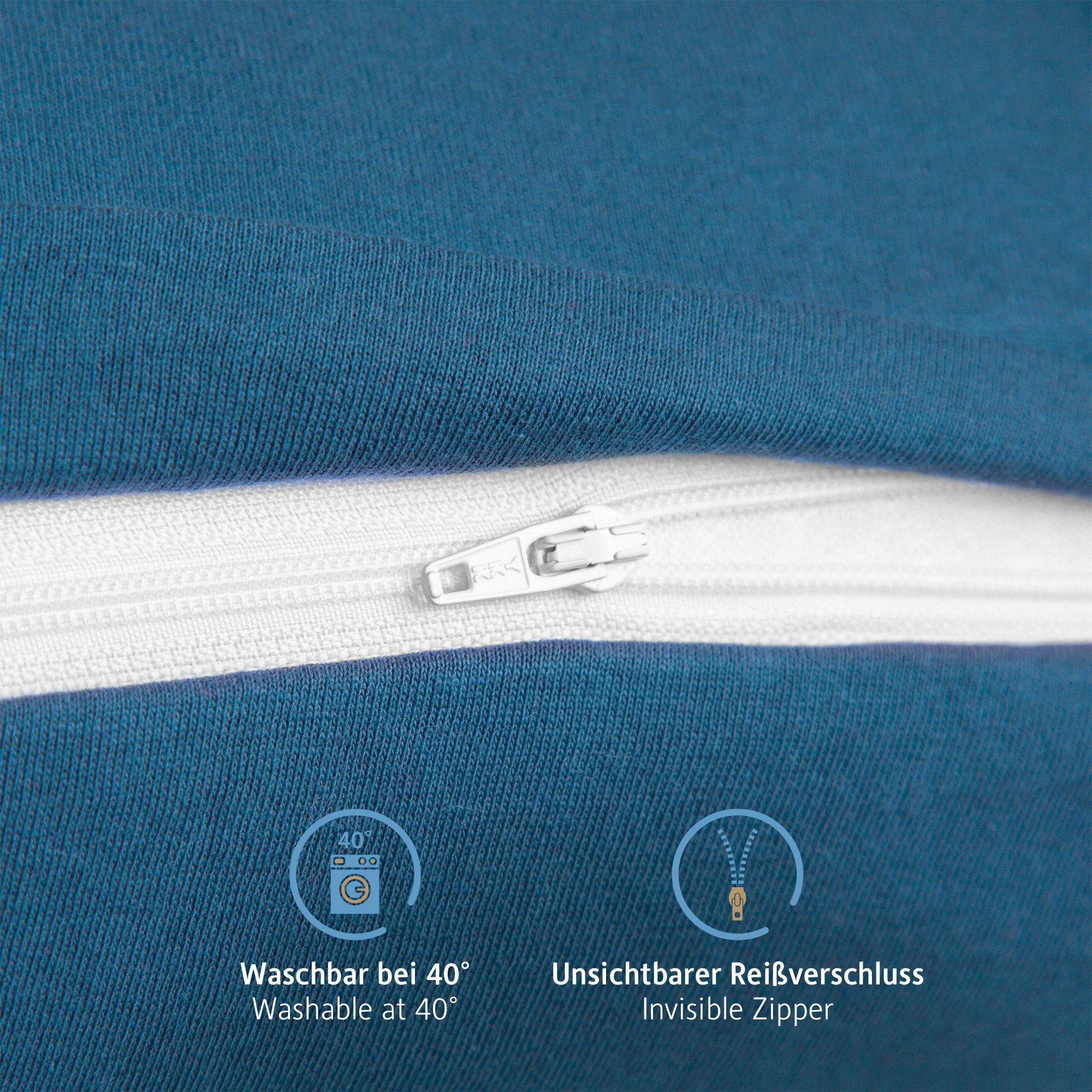 Komfortec Kissenbezug 100% Baumwolle, 150 g/m², (2 Stück), 50 x 50 cm, Kissenhülle, Superweicher Premium Jersey Kopfkissenbezug – Bild 5 von 5