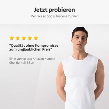 Burnell & Son Unterhemd Ärmellos Tank Top Achselshirt Muskelshirt mit Rundhals Ausschnitt (Packung, Set, Spar-Pack, Spar-Packung, 3-St., 3-er Pack) Feinripp, extra lang