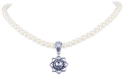 LUISIA® Perlenkette Perlencollier "Tessa" mit Herzblüte mit Swarovski® Elements (inkl. Schmuckbox)