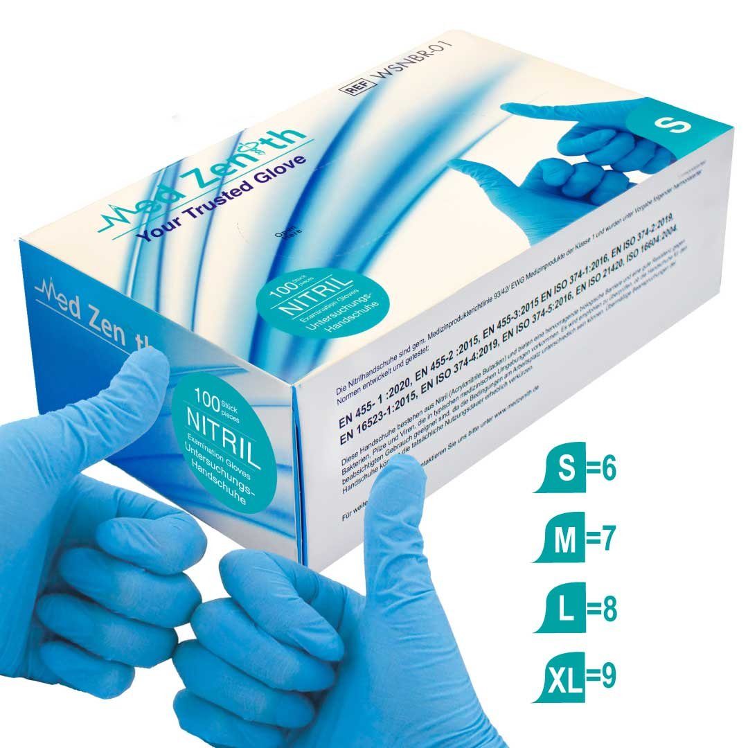 M-L Größe Zenith Medical Nitril-Handschuhe Einmalhandschuhe Stück, Med Gummihandschuhe) (1000