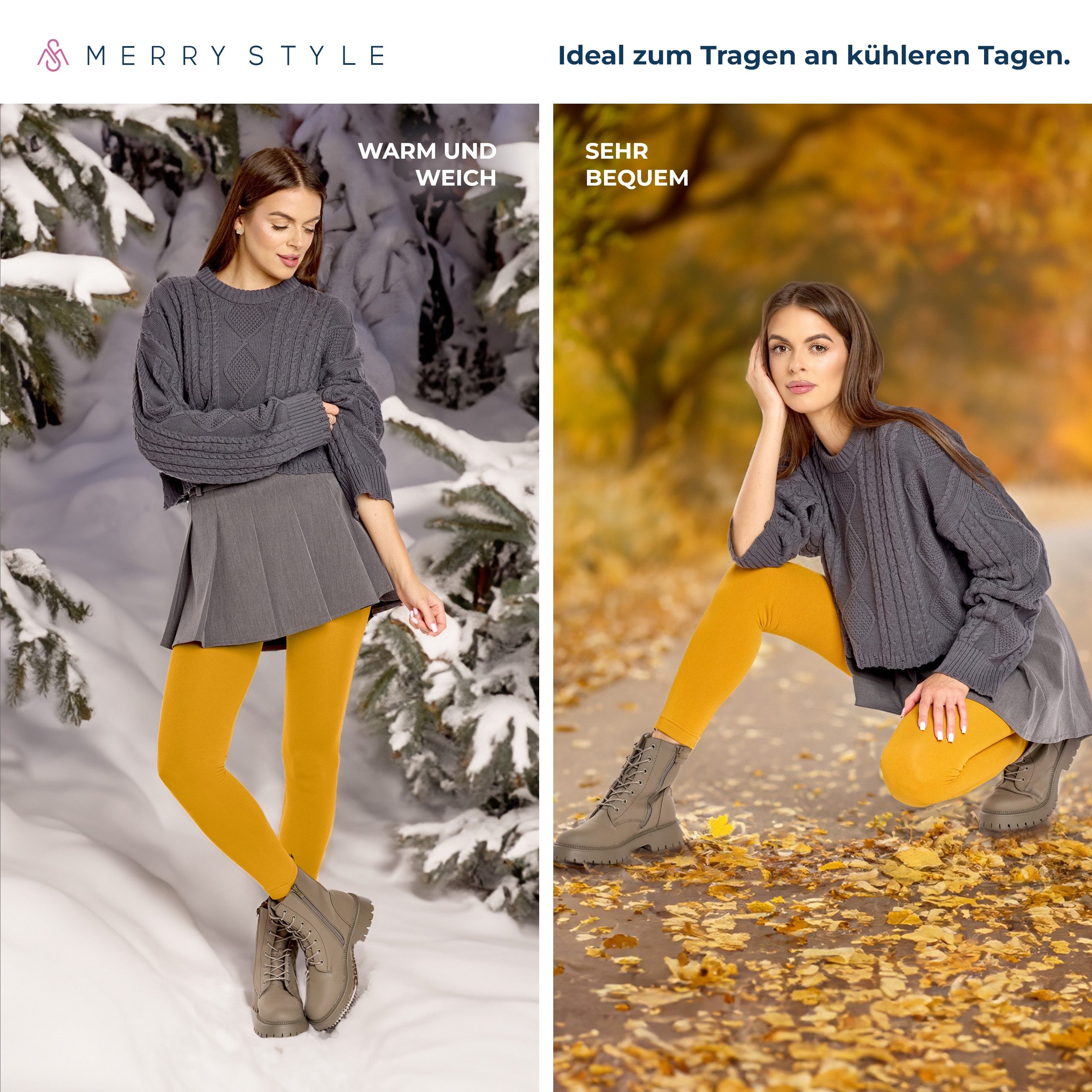 Merry Style Leggings 2er Pack Damen Thermo Leggings Gefütterte Thermoleggings MS-ATX-441 (1-tlg) – Bild 5 von 5