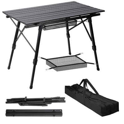 Randaco Campingtisch Tischplatte abnehmbar, Schwarz, Aluminium, inkl. Tragetasche (1 Tisch inkl. Tragtasche)