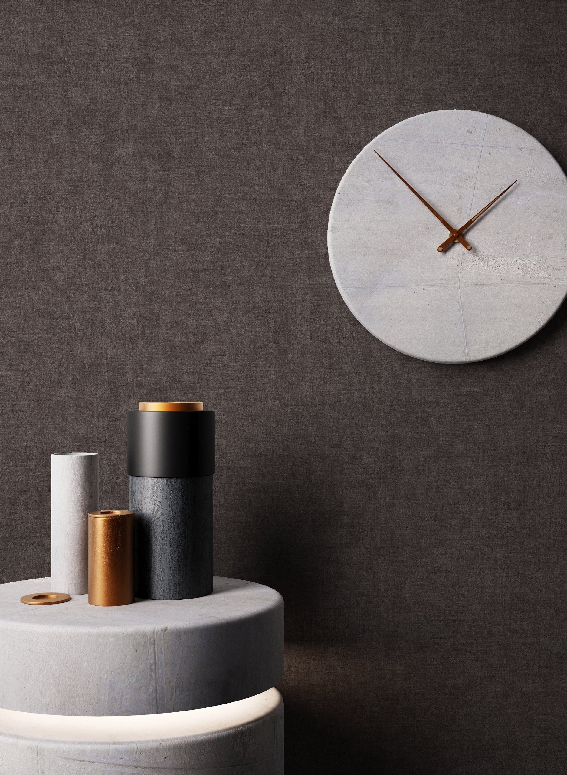 Newroom Vliestapete, Schwarz Tapete Struktur Modern günstig online kaufen