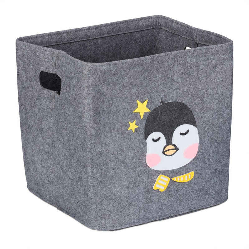 relaxdays Aufbewahrungsbox Aufbewahrungsbox für Kinder, Pinguin