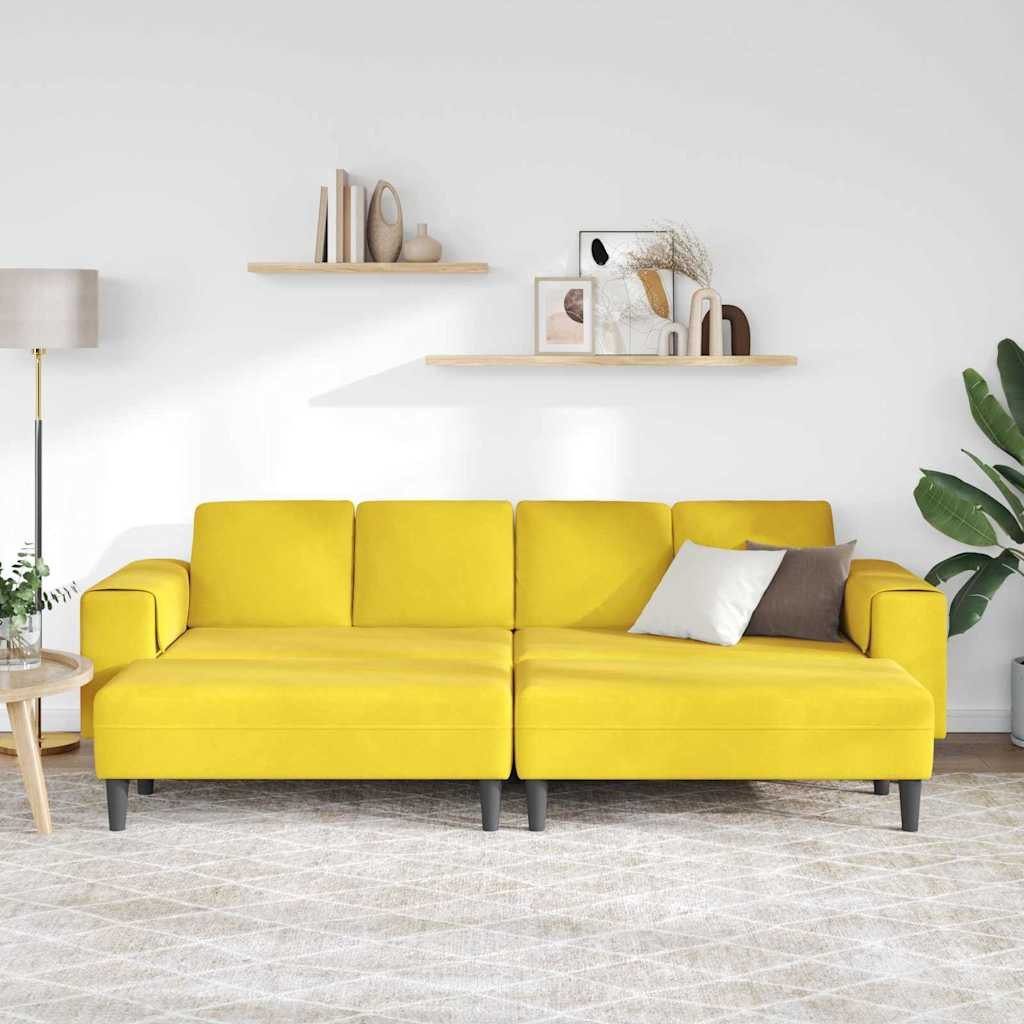 vidaXL Sofa Sofa Set Gelb Samt, günstig online kaufen