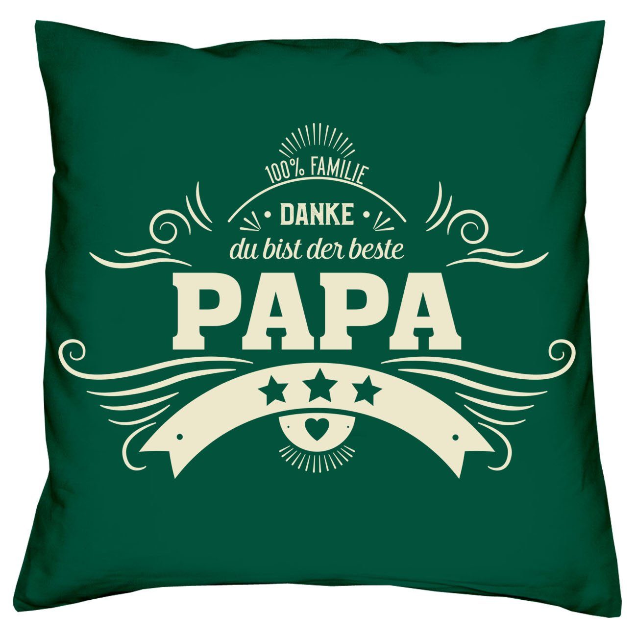 Papa Sprüche Vatertag Danke Sleep, Dekokissen Weihnachten Socken dunkelgrün Geschenk Geburstag & Kissen Soreso®