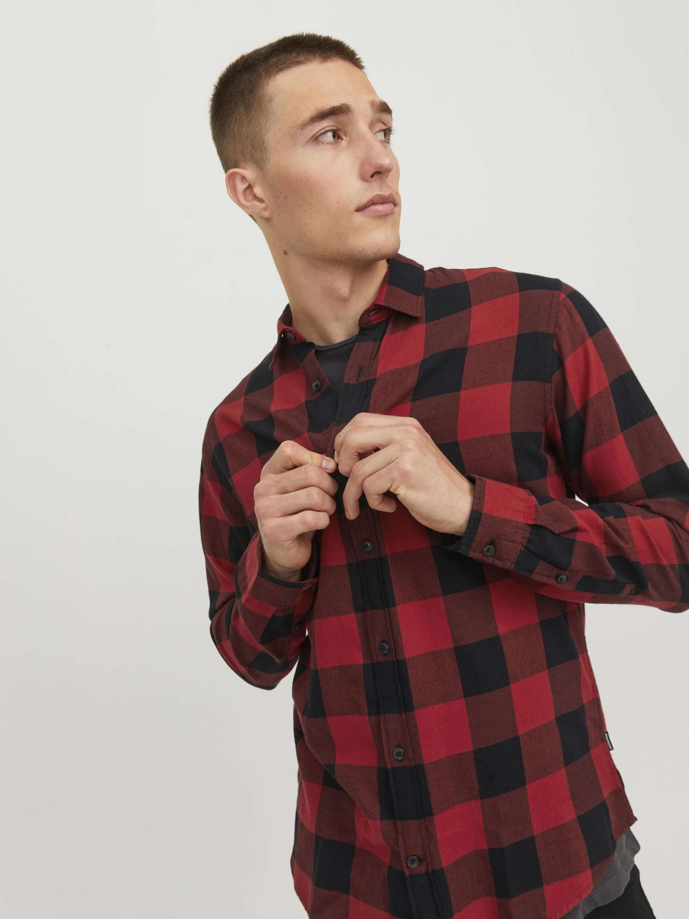 Jack & Jones Langarmhemd JJEGingham (1-tlg)