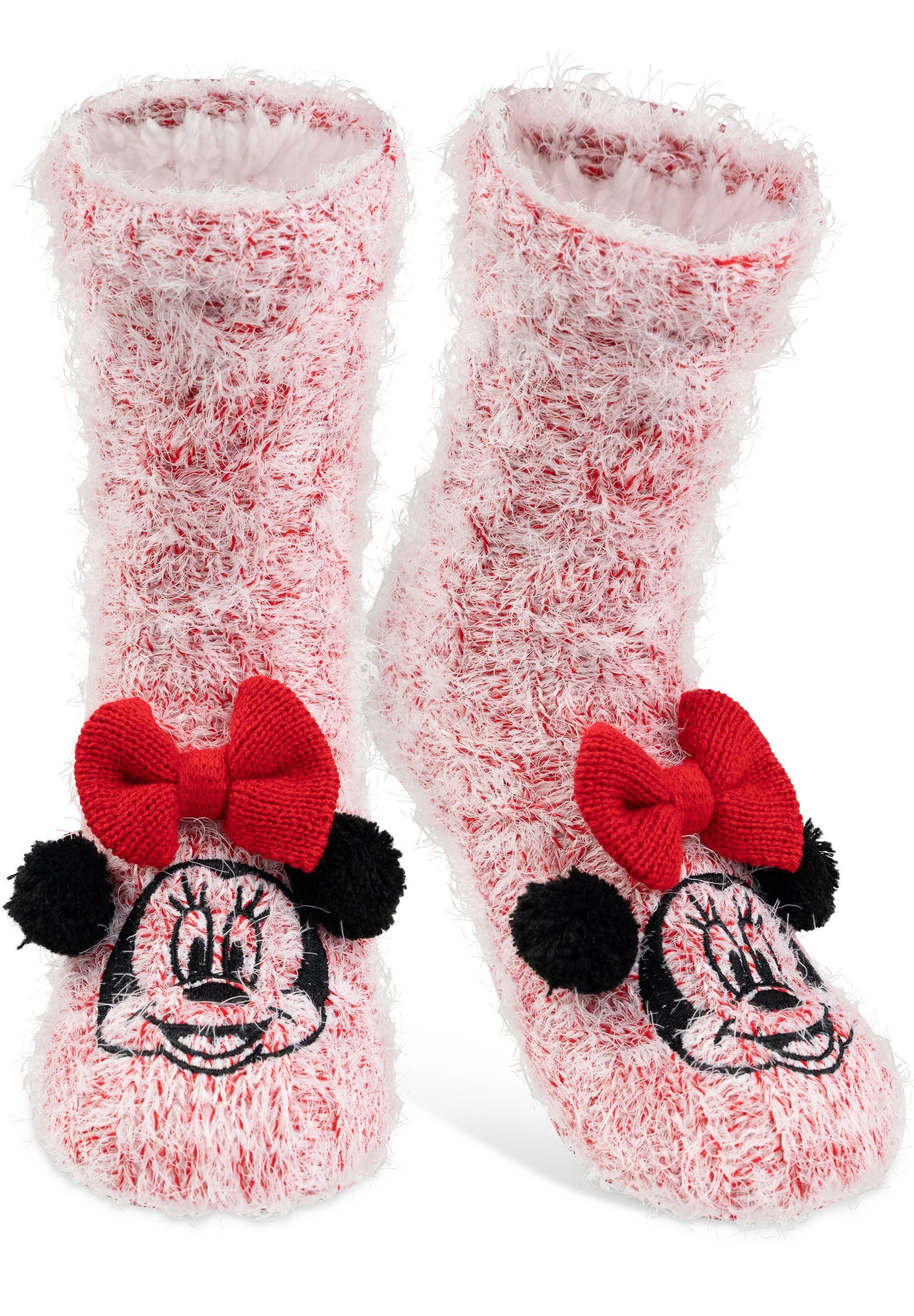 United Labels® Haussocken Disney Minnie Mouse Hüttensocken Haussocken Sherpa Kuschelsocken
